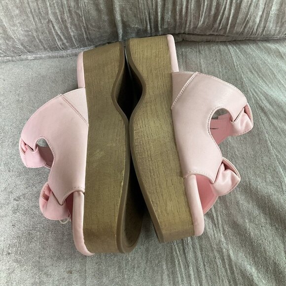 Sam & Libby Womens Platform Sandals Indie Double Bow Ballet Pink 10 Slip On Shoe - Picture 3 of 13